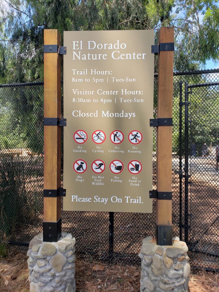 Trail Hours and Visitor Center Hours at the El Dorado Nature Center in Long Beach
