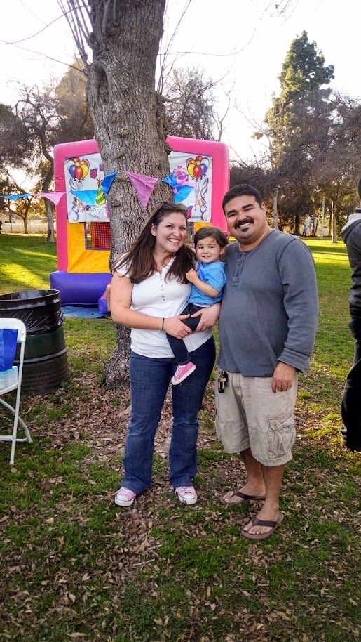 family at a party at wardlow park in long beach